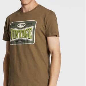 Blend T-Shirt 20714545 Zielony Regular Fit