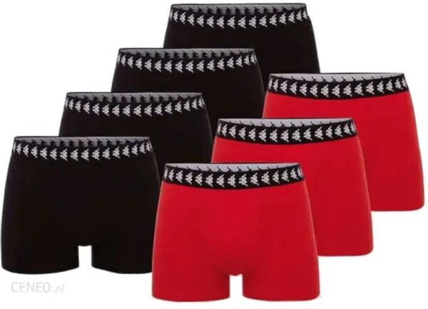 Bokserki Kappa Zid 7pack Boxer Shorts M 708276-18 (kolor Czarny. Czerwony