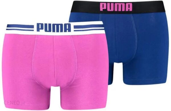 Bokserki Puma Placed Logo Boxer 2P M 906519 (kolor Niebieski. Różowy