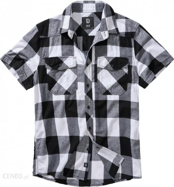 Brandit Checkshirt halfsleeve white-black - XXL