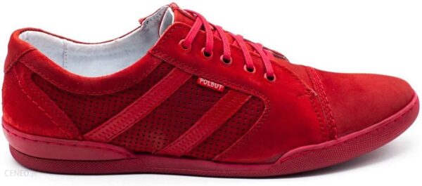 Buty męskie Casual R3 Perforacja czerwone Czerwony