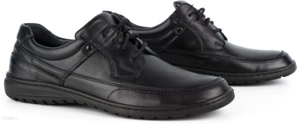 Buty męskie casual skórzane 0186W czarne