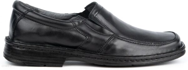 Buty męskie wsuwane skórzane 0114W czarne