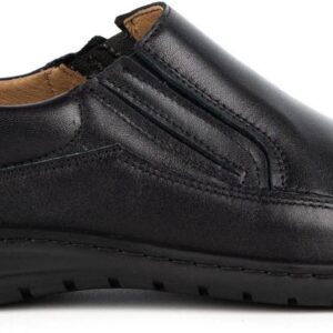 Buty męskie wsuwane skórzane 0115W czarne