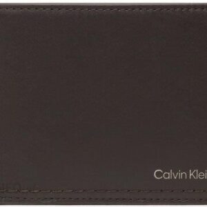 Calvin Klein Duży Portfel Męski Duo Stitch Bifold 5cc W/Coin L K50K510322 Brązowy