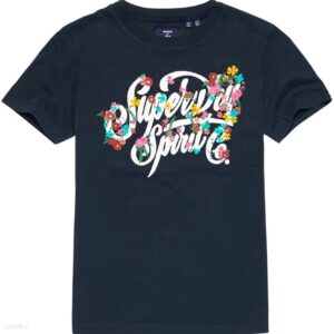 Damska Koszulka z krótkim rękawem SUPERDRY SCRIPT STYLE FLORAL TEE W1010733A98T – Granatowy