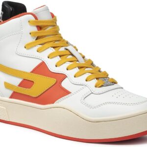 Diesel Sneakersy - S-Ukiyo Mid Y02675 Pr013 H8819 Star White/Cherry Tomato/Golden Rod