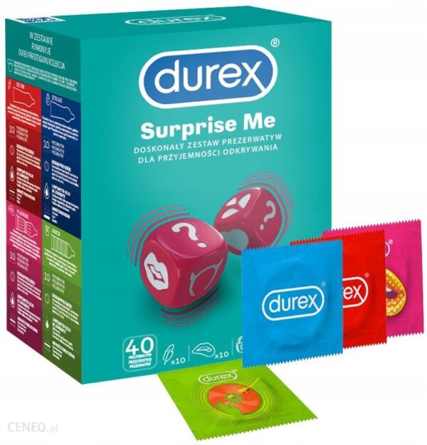 Durex Surprise Me zestaw prezerwatyw 40 szt