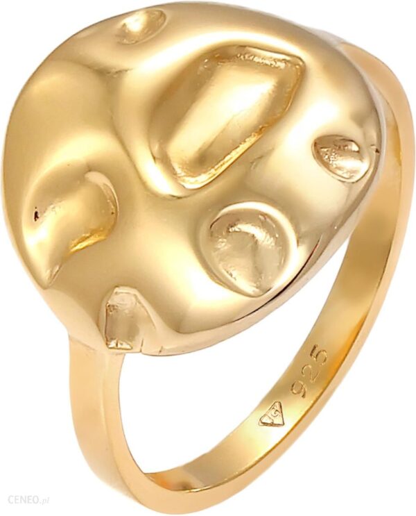 Elli Pierścień Damski pierścionek okrągły Coin Geo Look