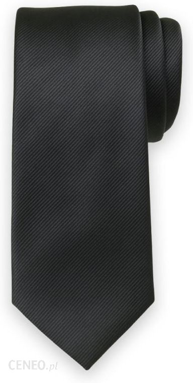 Klasyczny czarny krawat w drobne prążki