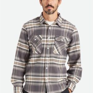 koszula BRIXTON - Bowery Stretch L S X Flannel Black Charcoal Mojave (BKCLM)