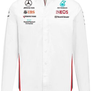 Koszula męska wyjściowa Team biała Mercedes AMG F1 2023