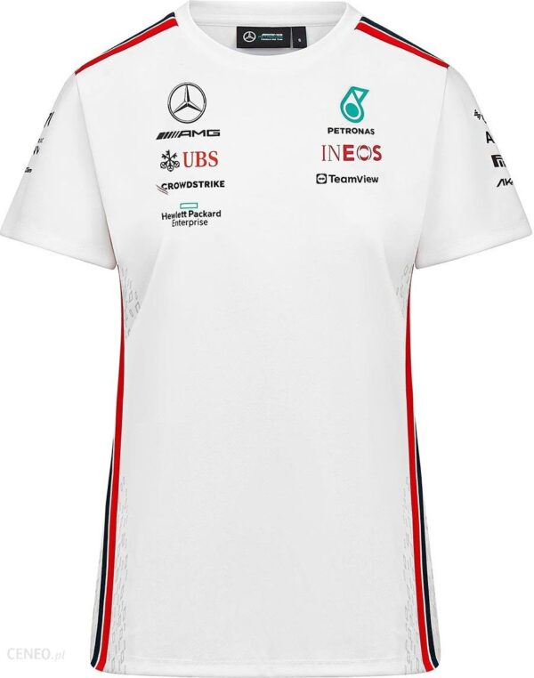 Koszulka t-shirt damska Team biała Mercedes AMG F1 2023