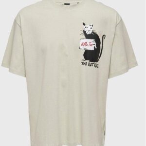 Only & Sons T-Shirt Banksy 22024752 Beżowy Relaxed Fit