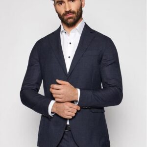 Oscar Jacobson Marynarka Egel 3363 5027 Granatowy Slim Fit