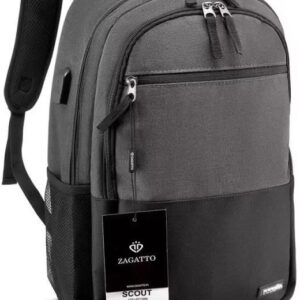 Plecak sportowy miejski z gniazdem USB Zagatto ZG68 SCOUT 17 l Szaro-czarny