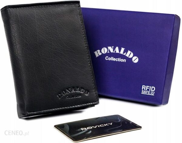 Portfel skórzany Ronaldo 0001-D BLACK czarny