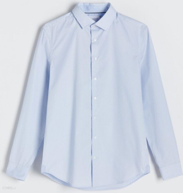 Reserved - Koszula w kropki slim fit - Niebieski