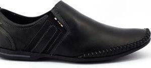 Skórzane buty męskie 711 czarne Czarny