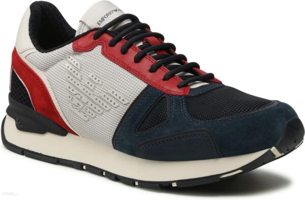 Sneakersy EMPORIO ARMANI - X4X289 XM499 Q831 Mid Navy/Grey/Red/Of