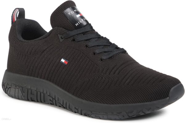 Sneakersy TOMMY HILFIGER - Corporate Knit Rib Runner FM0FM02838 Black BDS