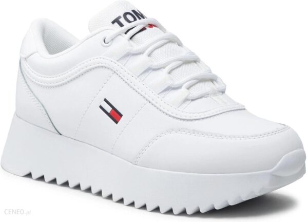 Sneakersy TOMMY JEANS - High Cleated Sneaker EN0EN01865 White YBR