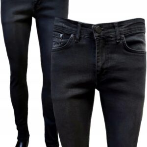 SPODNIE MĘSKIE BLACK JEANS REGULAR NOGAWKA 38