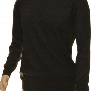 Sweter sweterek męski czarny z kaszmiru i wełny merynosów L