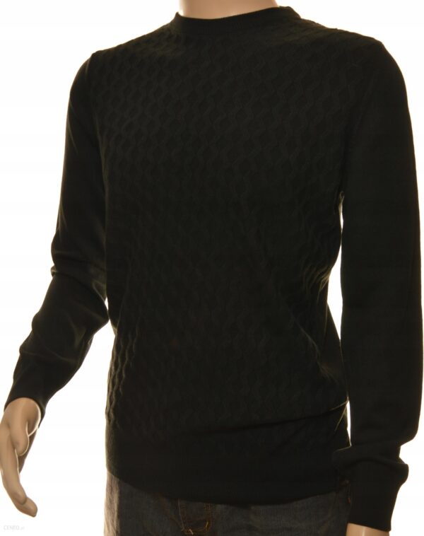Sweter sweterek męski czarny z kaszmiru i wełny merynosów XL
