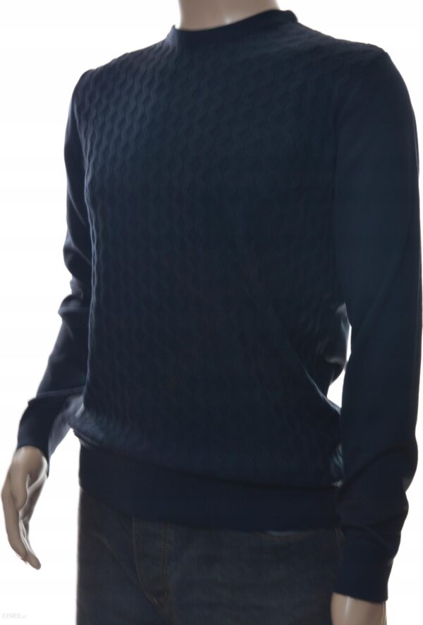 Sweter sweterek męski z kaszmiru i wełny merynosów XL granat