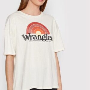 Wrangler T-Shirt Girlfriend W7R9GHC11 Biały Regular Fit